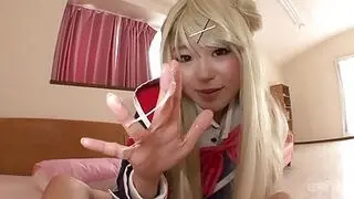 Sexy Asian Chick Jerks Off One Lucky Guy